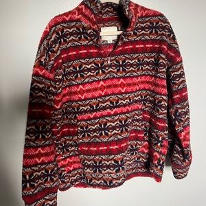 Patterned Quarter Zip